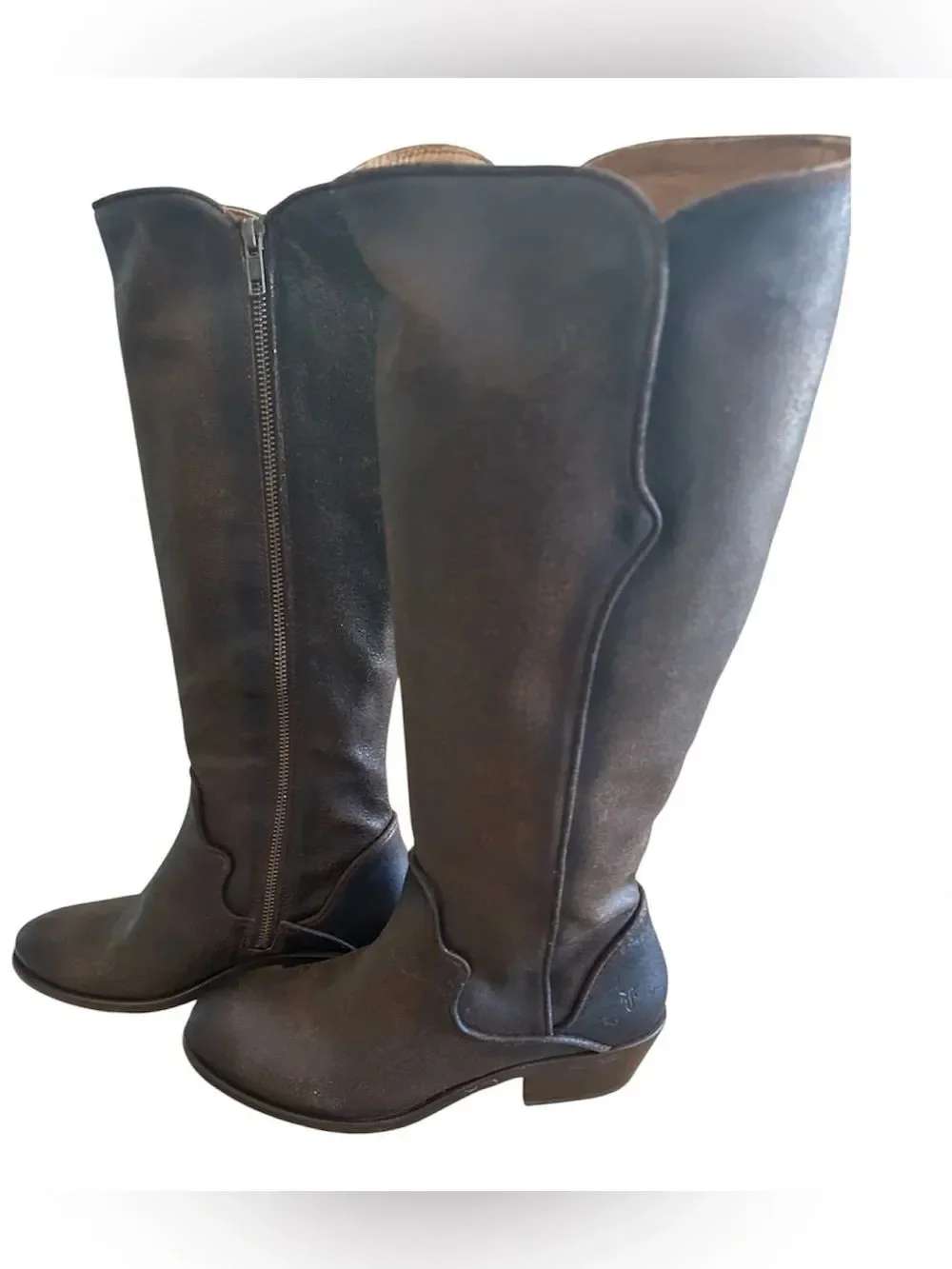 Frye Ladies Carson Piping Chocolate Tall Western Boots FR41360-CHOC, 7.5, NWOT